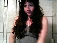 Long haired black head with ugly saggy pale tits was masturbating on webcam