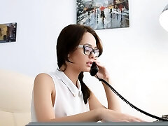 Nerdy secretary Dp'd at work Nerdy secretary Dp'd at work