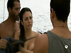 Blanca Suarez topless but covered show us her large cleavage