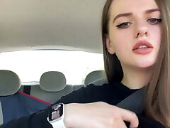 jiggling tits in the car