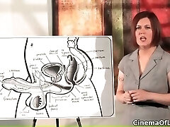 Mischievous brunette whore gets horny talking