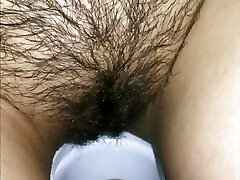 COLLECTION A chick pees in the toilet, a brunette pees in her panties and in the dishes. Hairy cunny close up