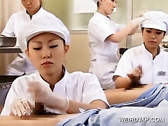 Japanese nurse working hairy meatpipe