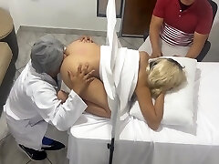 Perv Poses As A Gynecologist Doctor To Fuck The Luxurious Wife Next To Her Dumb Husband In An Softcore Medical Consultation