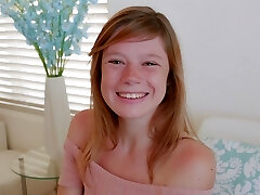 Cute Teen Red-haired With Freckles Orgasms During Casting POV