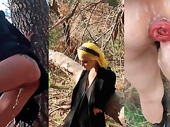 Piss in woods with prolapse Piss in woods with prolapse