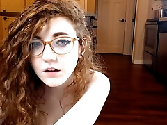 Four eyed bitch with curly hair is a sultry masturbator with a sexy ass