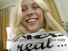 Amazing platinum-blonde German teen adores cum in her asshole