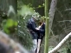 Kinky couple making love deep in the woods spy sex movie