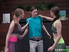 незабываемая тренировка с двумя очаровательными фитнес-подростками иззи пышной и ее подругой