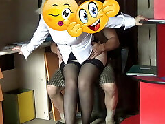 Messy worker fucked an accountant in cunt and ass right in office for payments