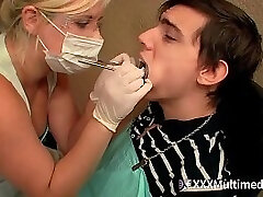 Dental Hygenist Wearing Latex Gloves and Mask Makes Patiend Spunk From Hj Dental Hygenist Wearing Latex Gloves and Mask Makes Patiend Spunk From Hj