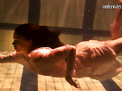 Babes swim and get nude underwater Babes swim and get nude underwater