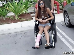 BANGBROS - Diminutive Handicapped Honey Kimberly Costa Gets Fucked On Bang Bus