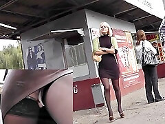 Exceedingly taking hold of golden-haired upskirt