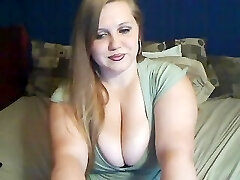 BBW with long blond hair smoking nude on cam