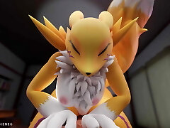 Renamon is doing rigid anal sex