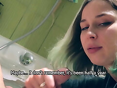 Sister did not let her stepbrother take a bath.