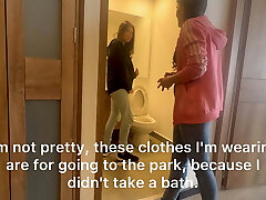 My friend leaves me alone in the house of his hot aunt's house and Stiff Tear Up in the bathroom