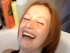 Student legal age teenager British hotty, Alana Smith, washroom and jack off