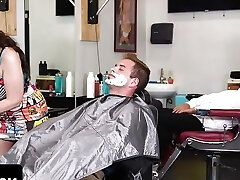 Best MILF Barber In Town Melody Mynx Gives Her Client A Meatpipe And A Blowage - MYLF