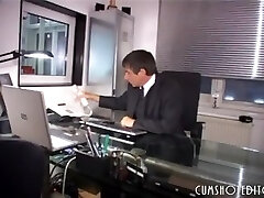 Submissive German Secretary Deep-throating Cocks And Piss