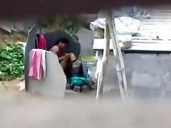 Aunty Bathing Revealed at Public Place