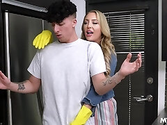 Sexy Busty Blonde MILF Harper Hill Succumbs To Her Irresistible Dream To Try Her Stepson's Beefstick