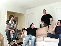 cute dark-hued slim girl gangbang and bukkake