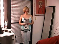 Short-haired ash-blonde cutie spreads legs and rubs her wet pussy Short-haired ash-blonde cutie spreads legs and rubs her wet pussy