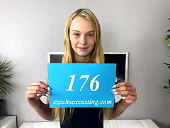 Novice blonde darling showcases off in casting