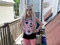 Emo Chick Showing Her Outfit