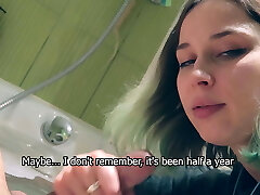 Sister did not let her stepbrother take a bath. Sister did not let her stepbrother take a bath.