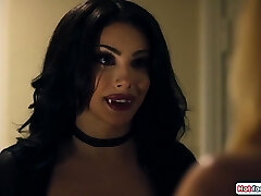 Busty shemale vampire Ariel Demure invited in to screw her girlfriend
