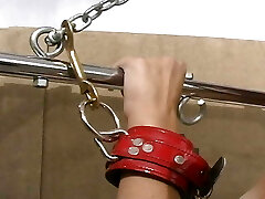 Pretty dame gets tied up and suspended in the air