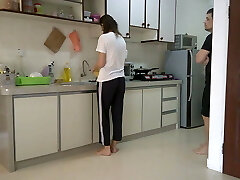 She gets pantsed while doing house errands She gets pantsed while doing house errands