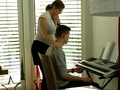 The piano student with the large cock