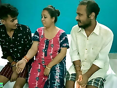 Hot Milf Aunty shared! Hindi latest XXX threesome fuckfest