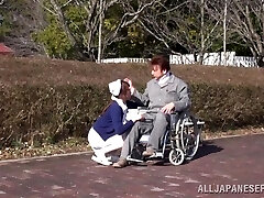 Amateur dude gets lucky and a Japanese nurse delights his dick