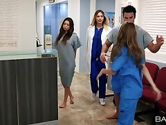 Nurse Kimmy Granger fucks with a doc in the hospital wildly