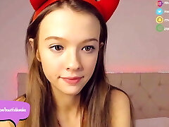 Cute camgirl Demi Dee does spit play and ahegao Cute camgirl Demi Dee does spit play and ahegao