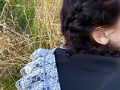 Schoolgirl plows in bushes after school Schoolgirl plows in bushes after school