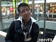 Short haired milf in glasses pounding