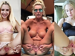 Blonde Trailer Trash Spread Their Muffs Open