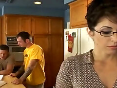 Lusty Brunette Milf In Tempted Her Neighbor In The Kitchen