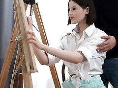 TeenMegaWorld - Creampie-Angels - Hard nail at the easel