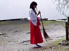 Your Complex of Little Tits is a Must-See for Many Men! The Slutty, Dark-skinned-Haired Shrine Maiden Loves to Beg for a Fuck!