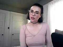 Nimble sporty brunette in glasses is well-prepped for some wild solo masturbation