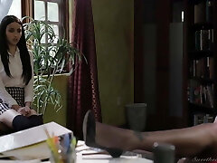 Secretary catches her boss masturbating and having fuck-a-thon