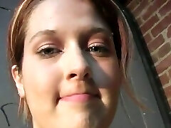 Gloryhole cock cums on that adorable face of Trisha Rae